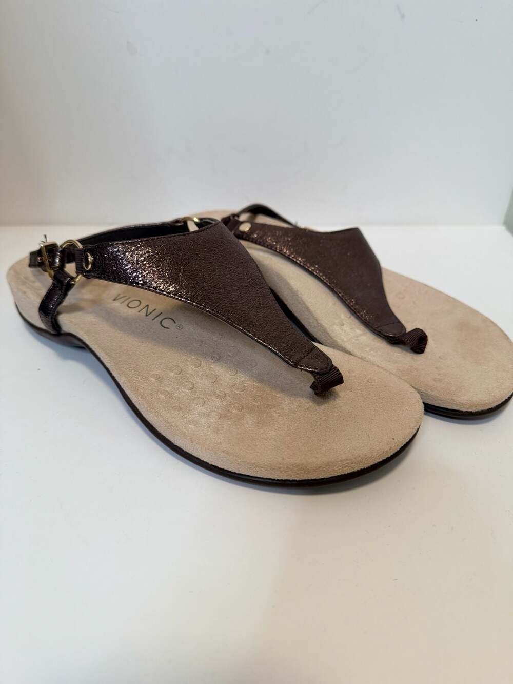 Vionic Kirra Metallic Slingback Thong Sandal